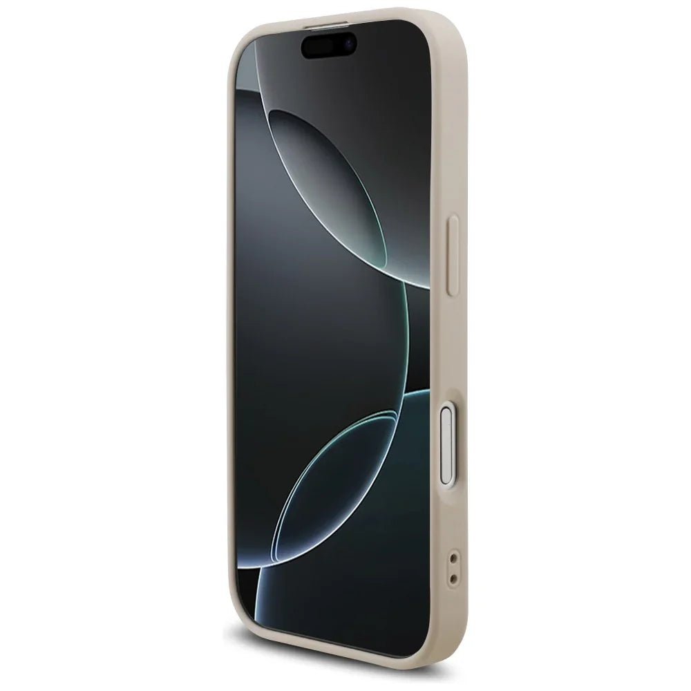 Guess iPhone 17 - 4G Strap 4G Classic Logo - Σκληρή Θήκη με Επένδυση Συνθετικού Δέρματος και Λουράκι - Pink
