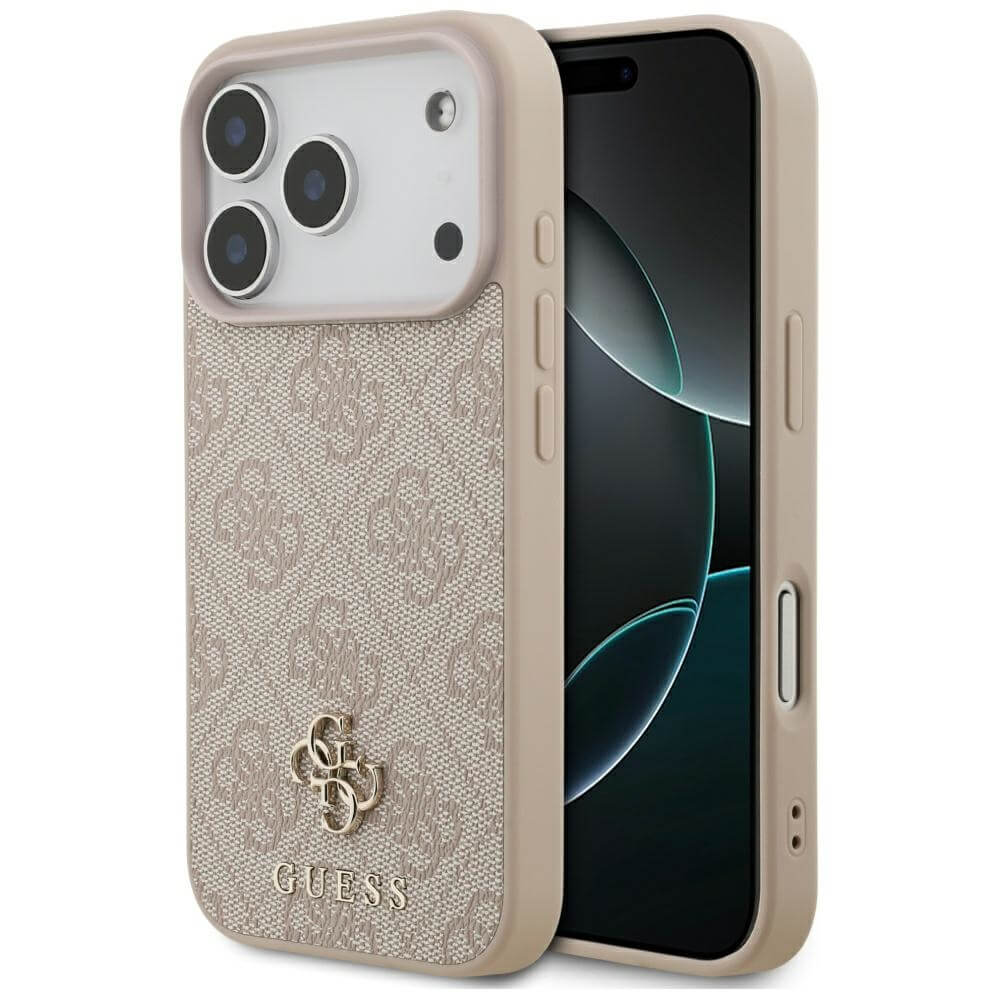 Guess iPhone 17 Pro - 4G Small Classic Logo MagSafe - Σκληρή Θήκη με Πλαίσιο Σιλικόνης και Επένδυση Συνθετικού Δέρματος - Brown
