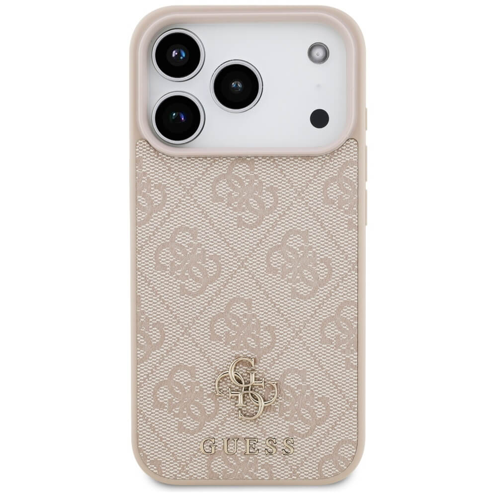 Guess iPhone 17 Pro - 4G Small Classic Logo MagSafe - Σκληρή Θήκη με Πλαίσιο Σιλικόνης και Επένδυση Συνθετικού Δέρματος - Brown