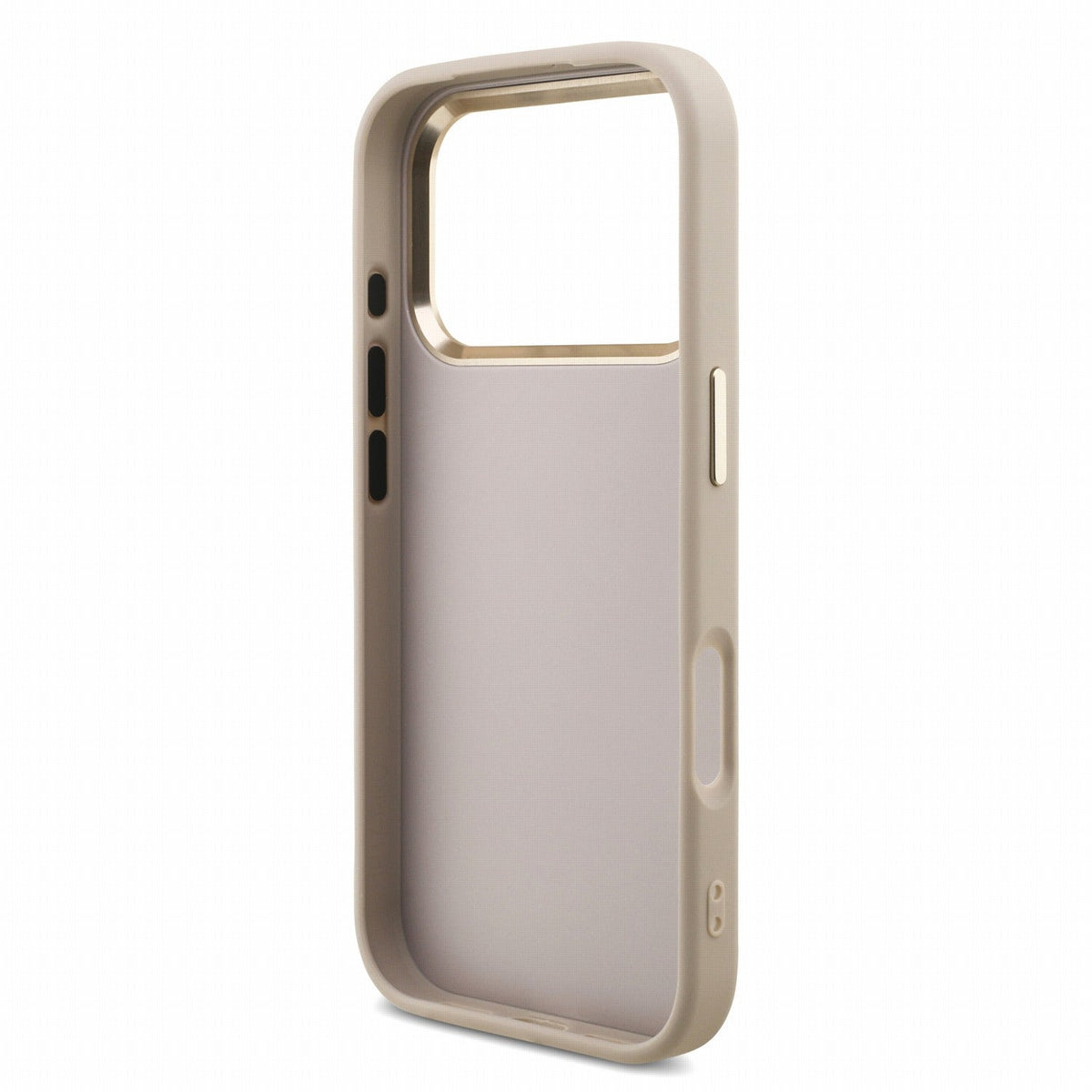 Guess iPhone 17 Pro / iPhone 18 Pro - Σκληρή Θήκη με Επένδυση Συνθετικού Δέρματος και Λουράκι - PU 4G Metal Logo Strap - Pink