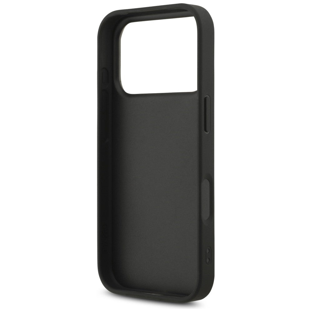 Guess iPhone 17 Pro / iPhone 18 Pro - Σκληρή Θήκη με Πλαίσιο Σιλικόνης - Fixed Glitter Big 4G - Black - GUHCP18LHG4SGK