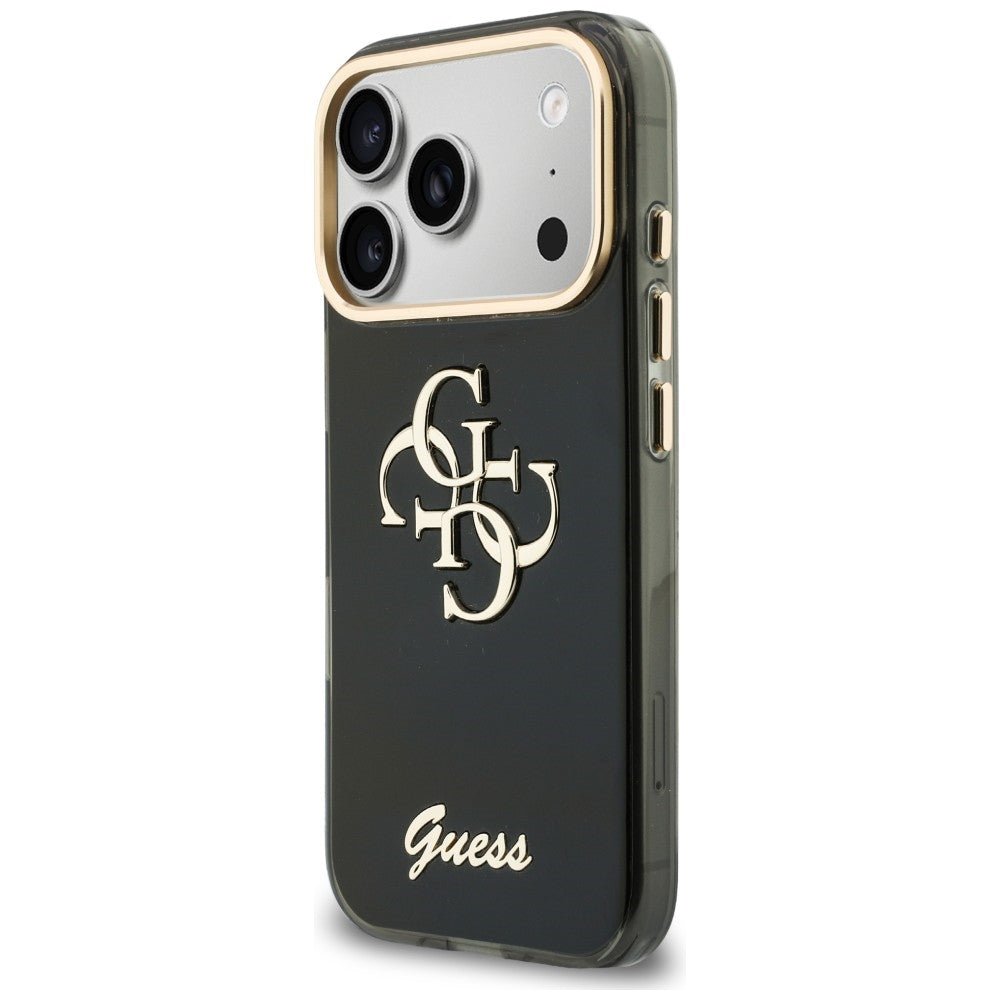 Guess iPhone 17 Pro / iPhone 18 Pro - Σκληρή Θήκη με Πλαίσιο Σιλικόνης - IML 4G Script Metal - Black