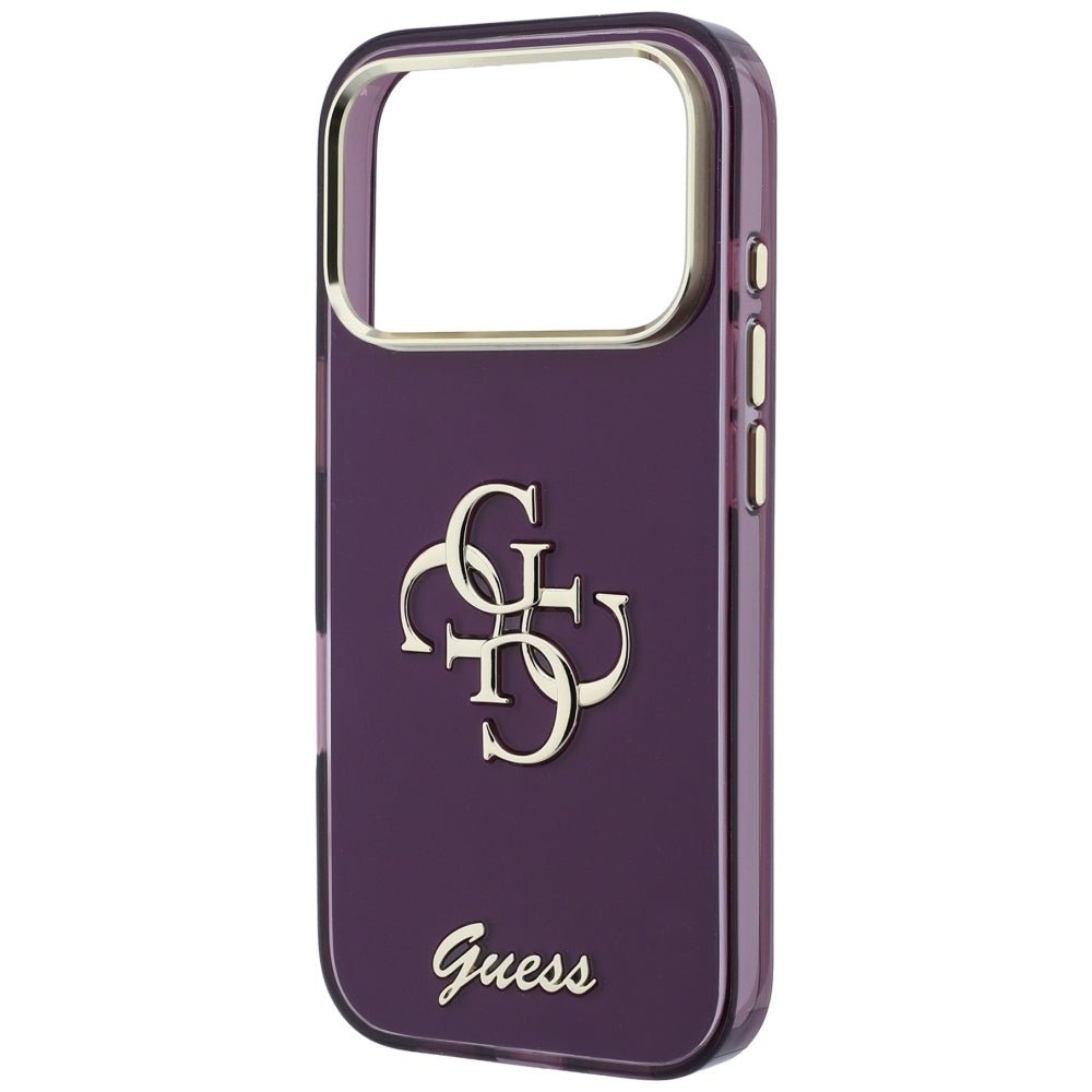 Guess iPhone 17 Pro / iPhone 18 Pro - Σκληρή Θήκη με Πλαίσιο Σιλικόνης - IML 4G Script Metal - Burgundy