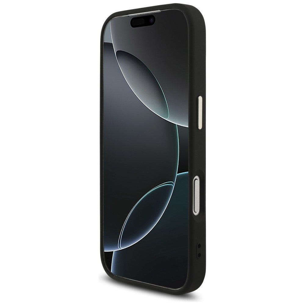 Guess iPhone 17 Pro / iPhone 18 Pro - Σκληρή Θήκη με Πλαίσιο Σιλικόνης και Επένδυση από Οικολογικό Δέρμα - 4G Big 4G Classic Logo - Black / Gold - GUHCP18L4GMGCGR