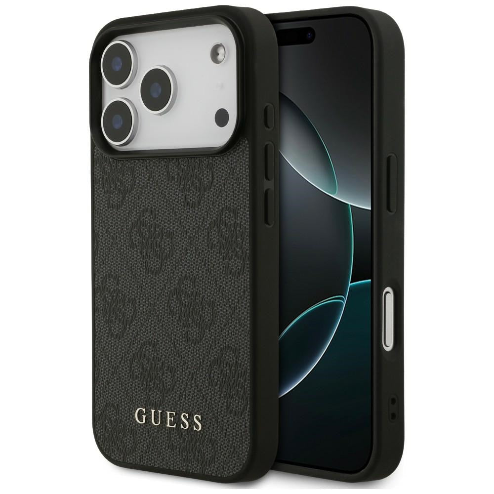 Guess iPhone 17 Pro / iPhone 18 Pro - Σκληρή Θήκη με Πλαίσιο Σιλικόνης και Επένδυση Συνθετικού Δέρματος - 4G Classic - Black