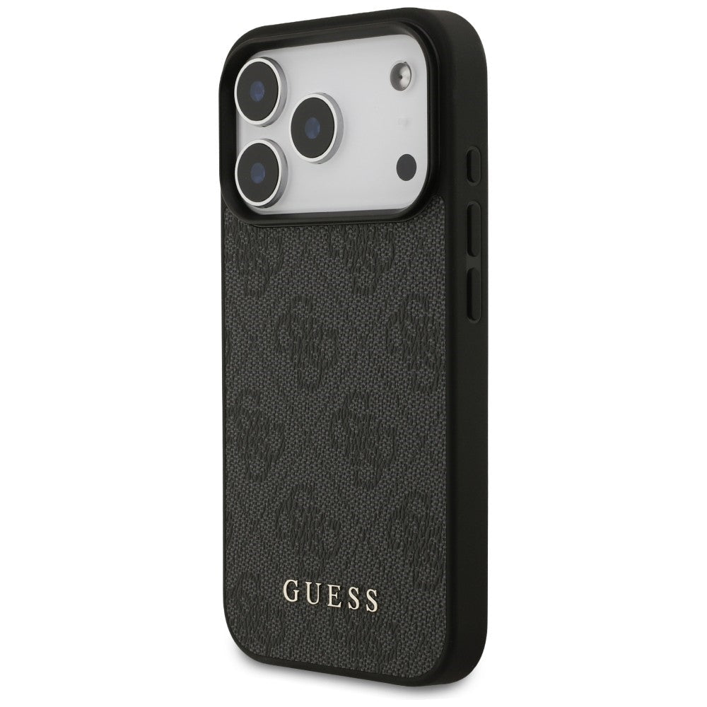 Guess iPhone 17 Pro / iPhone 18 Pro - Σκληρή Θήκη με Πλαίσιο Σιλικόνης και Επένδυση Συνθετικού Δέρματος - 4G Classic - Black