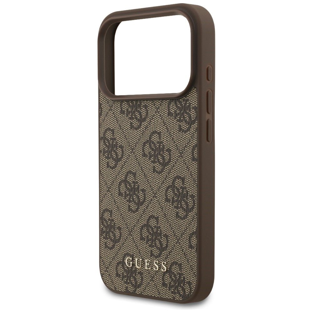 Guess iPhone 17 Pro / iPhone 18 Pro - Σκληρή Θήκη με Πλαίσιο Σιλικόνης και Επένδυση Συνθετικού Δέρματος - 4G Classic - Brown