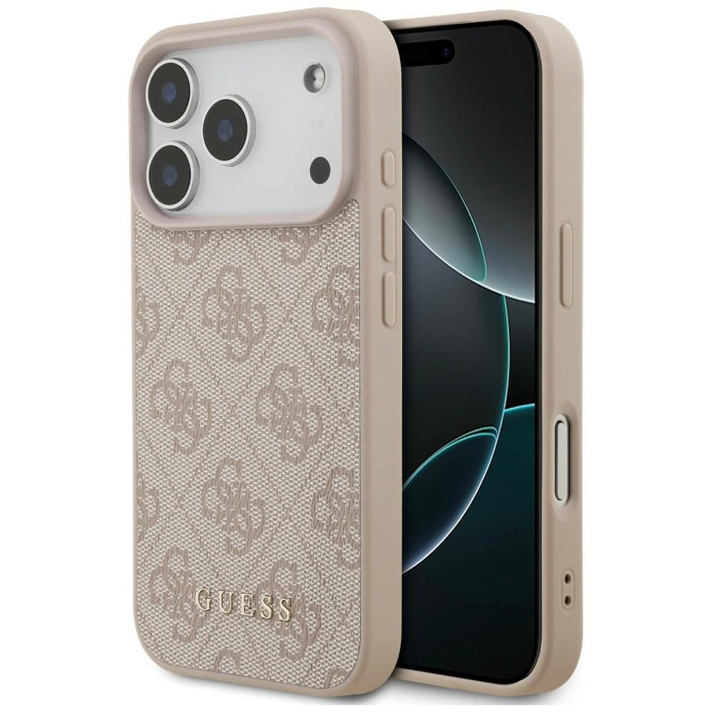 Guess iPhone 17 Pro / iPhone 18 Pro - Σκληρή Θήκη με Πλαίσιο Σιλικόνης και Επένδυση Συνθετικού Δέρματος - 4G Classic - Pink