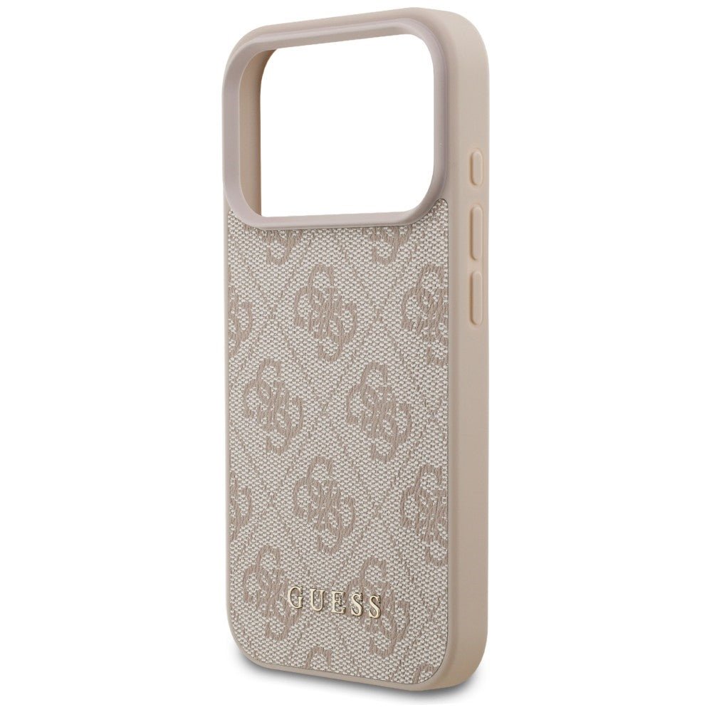 Guess iPhone 17 Pro / iPhone 18 Pro - Σκληρή Θήκη με Πλαίσιο Σιλικόνης και Επένδυση Συνθετικού Δέρματος - 4G Classic - Pink