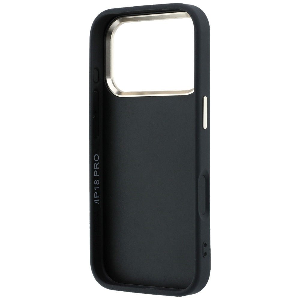 Guess iPhone 17 Pro Max / iPhone 18 Pro Max - Σκληρή Θήκη με Επένδυση από Οικολογικό Δέρμα - 4G and Big Resin Logo - Black