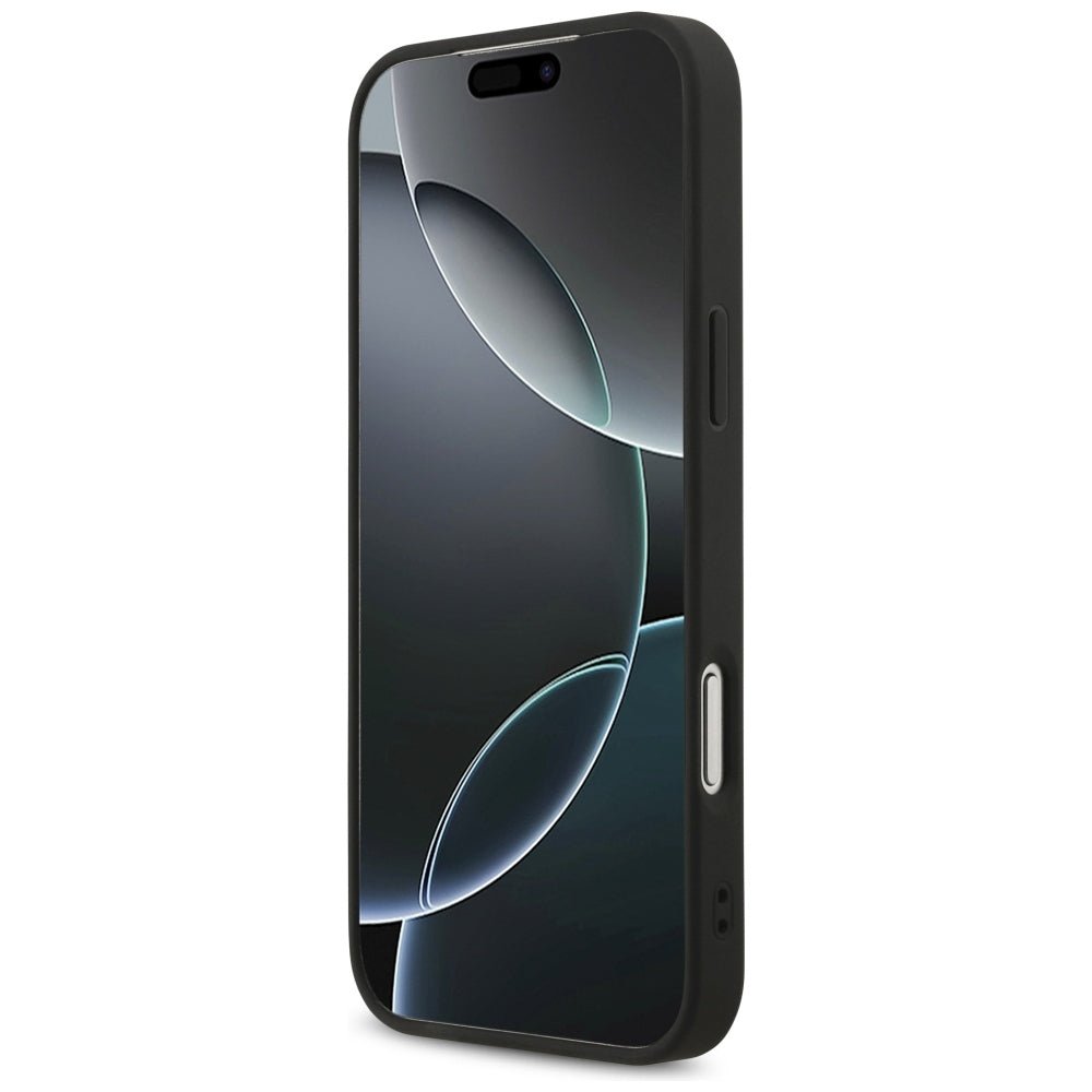 Guess iPhone 17 Pro Max / iPhone 18 Pro Max - Σκληρή Θήκη με Επένδυση Συνθετικού Δέρματος - 4G Triangle Strass MagSafe - Black - GUHMP18XP4TDPLK