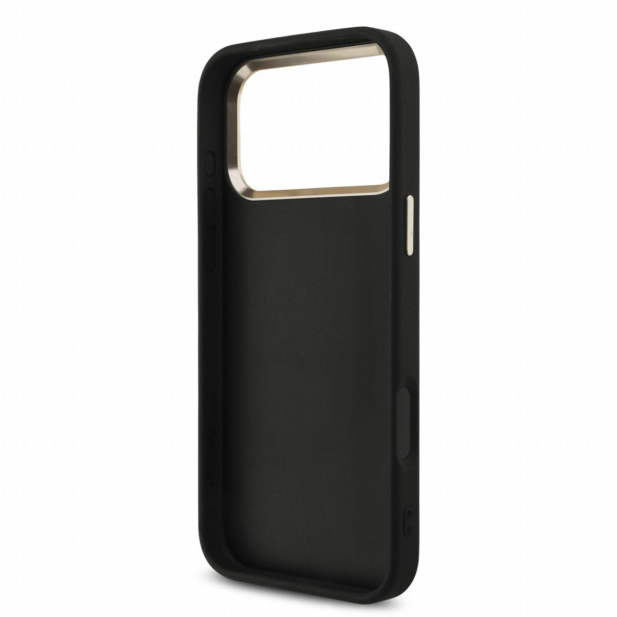 Guess iPhone 17 Pro Max / iPhone 18 Pro Max - Σκληρή Θήκη με Επένδυση Συνθετικού Δέρματος και Λουράκι - PU 4G Metal Logo Strap - Black