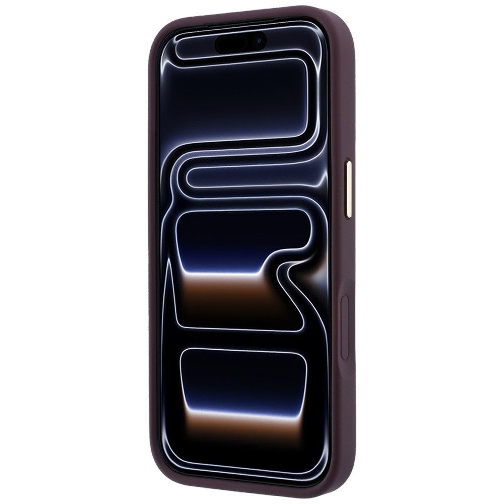 Guess iPhone 17 Pro Max / iPhone 18 Pro Max - Σκληρή Θήκη με Επένδυση Συνθετικού Δέρματος - Stripe Peony 4G Logo MagSafe - Burgundy