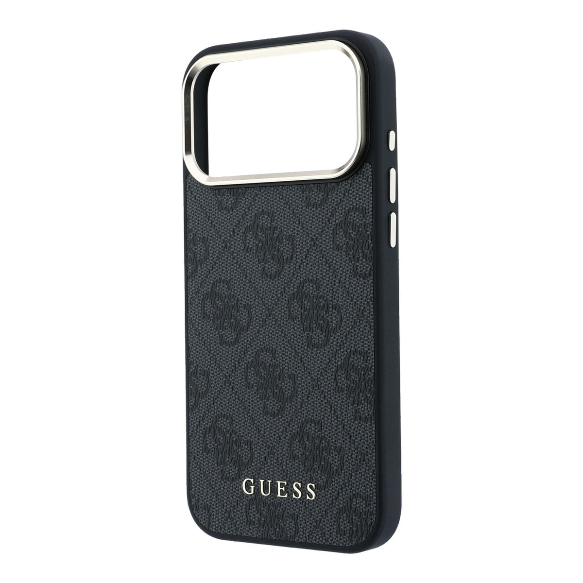 Guess iPhone 17 Pro Max / iPhone 18 Pro Max - Σκληρή Θήκη με Πλαίσιο Σιλικόνης και Επένδυση Οικολογικού Δέρματος - PU Leather 4G Gold Frame MagSafe - Black