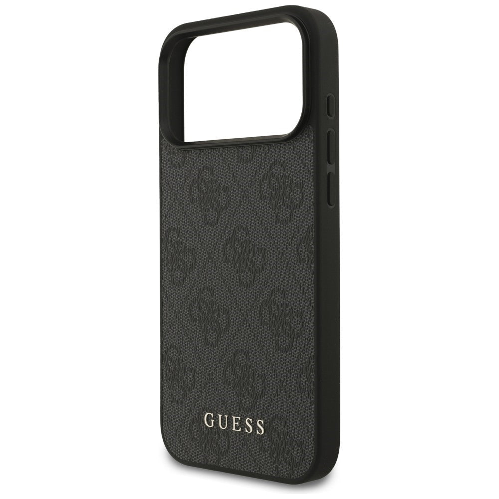 Guess iPhone 17 Pro Max / iPhone 18 Pro Max - Σκληρή Θήκη με Πλαίσιο Σιλικόνης και Επένδυση Συνθετικού Δέρματος - 4G Classic - Black