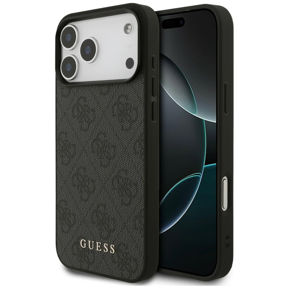 Guess iPhone 17 Pro Max / iPhone 18 Pro Max - Σκληρή Θήκη με Πλαίσιο Σιλικόνης και Επένδυση Συνθετικού Δέρματος - 4G Classic - Black