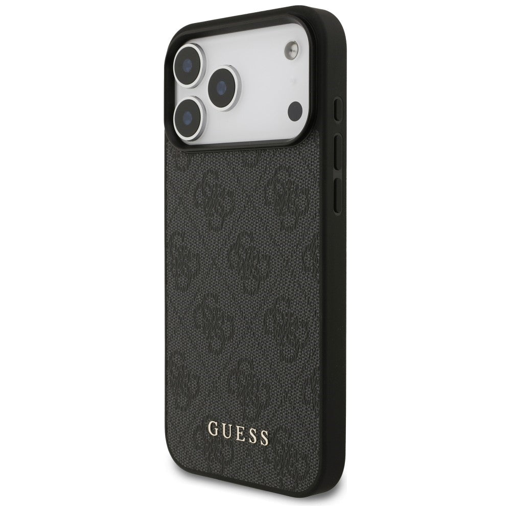 Guess iPhone 17 Pro Max / iPhone 18 Pro Max - Σκληρή Θήκη με Πλαίσιο Σιλικόνης και Επένδυση Συνθετικού Δέρματος - 4G Classic - Black