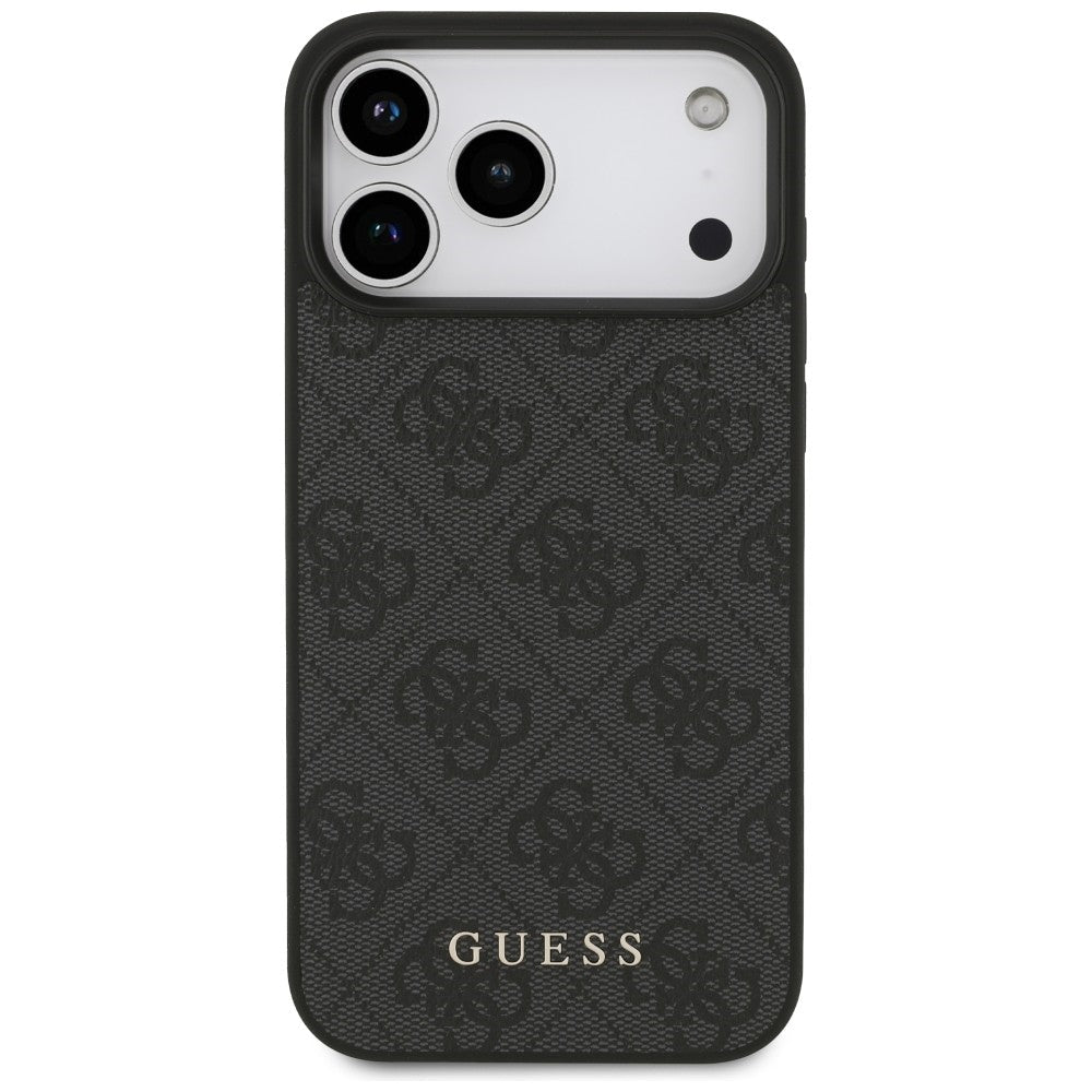 Guess iPhone 17 Pro Max / iPhone 18 Pro Max - Σκληρή Θήκη με Πλαίσιο Σιλικόνης και Επένδυση Συνθετικού Δέρματος - 4G Classic - Black