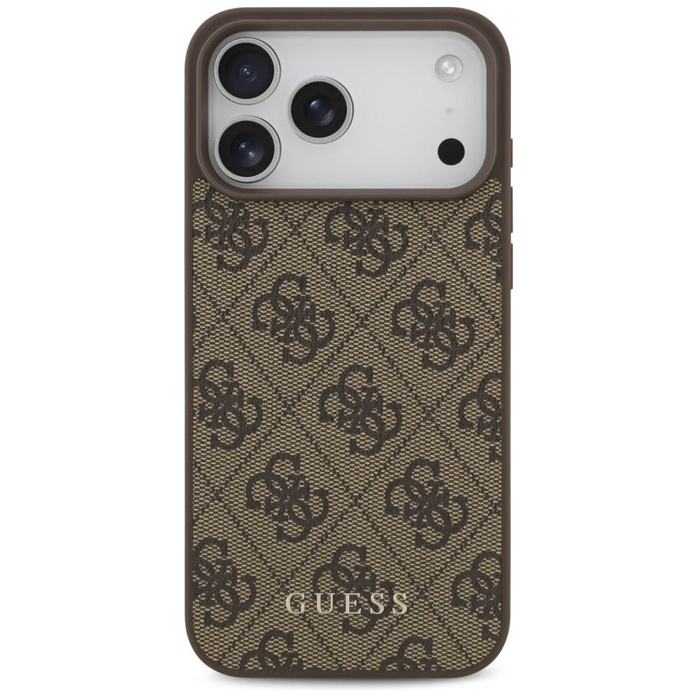 Guess iPhone 17 Pro Max / iPhone 18 Pro Max - Σκληρή Θήκη με Πλαίσιο Σιλικόνης και Επένδυση Συνθετικού Δέρματος - 4G Classic - Brown