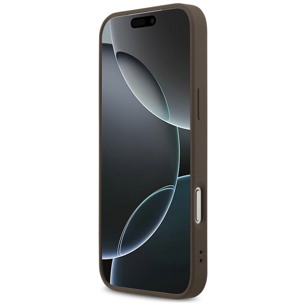 Guess iPhone 17 Pro Max / iPhone 18 Pro Max - Σκληρή Θήκη με Πλαίσιο Σιλικόνης και Επένδυση Συνθετικού Δέρματος - 4G Classic - Brown