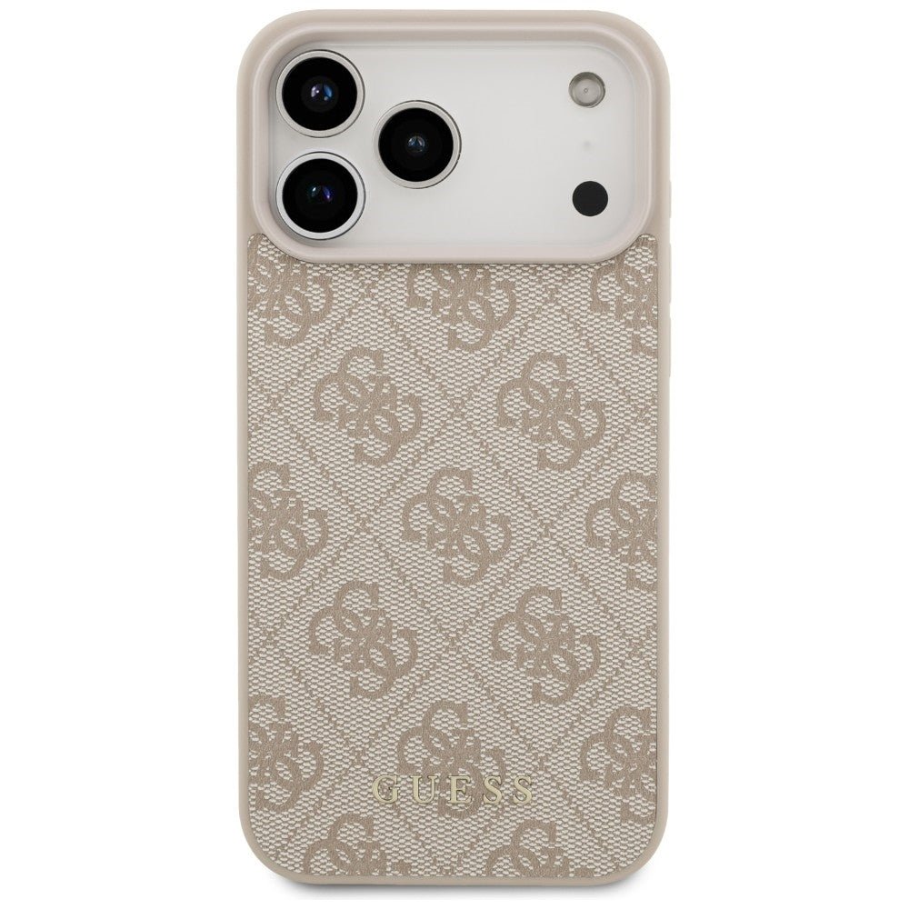 Guess iPhone 17 Pro Max / iPhone 18 Pro Max - Σκληρή Θήκη με Πλαίσιο Σιλικόνης και Επένδυση Συνθετικού Δέρματος - 4G Classic - Pink