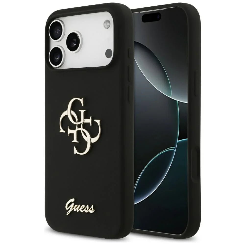 Guess iPhone 17 Pro Max - Silicone Big 4G Script - Σκληρή Θήκη Σιλικόνης - Black