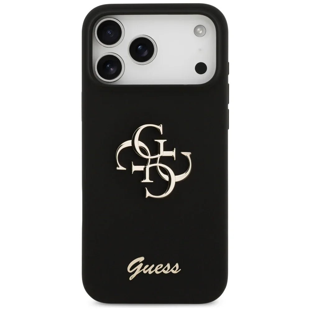 Guess iPhone 17 Pro Max - Silicone Big 4G Script - Σκληρή Θήκη Σιλικόνης - Black