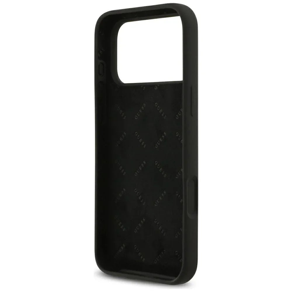 Guess iPhone 17 Pro Max - Silicone Big 4G Script - Σκληρή Θήκη Σιλικόνης - Black
