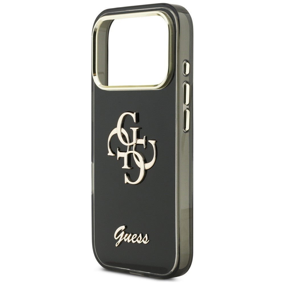 Guess iPhone 17 Pro Max - Σκληρή Θήκη με Πλαίσιο Σιλικόνης - IML 4G Script Metal - Black