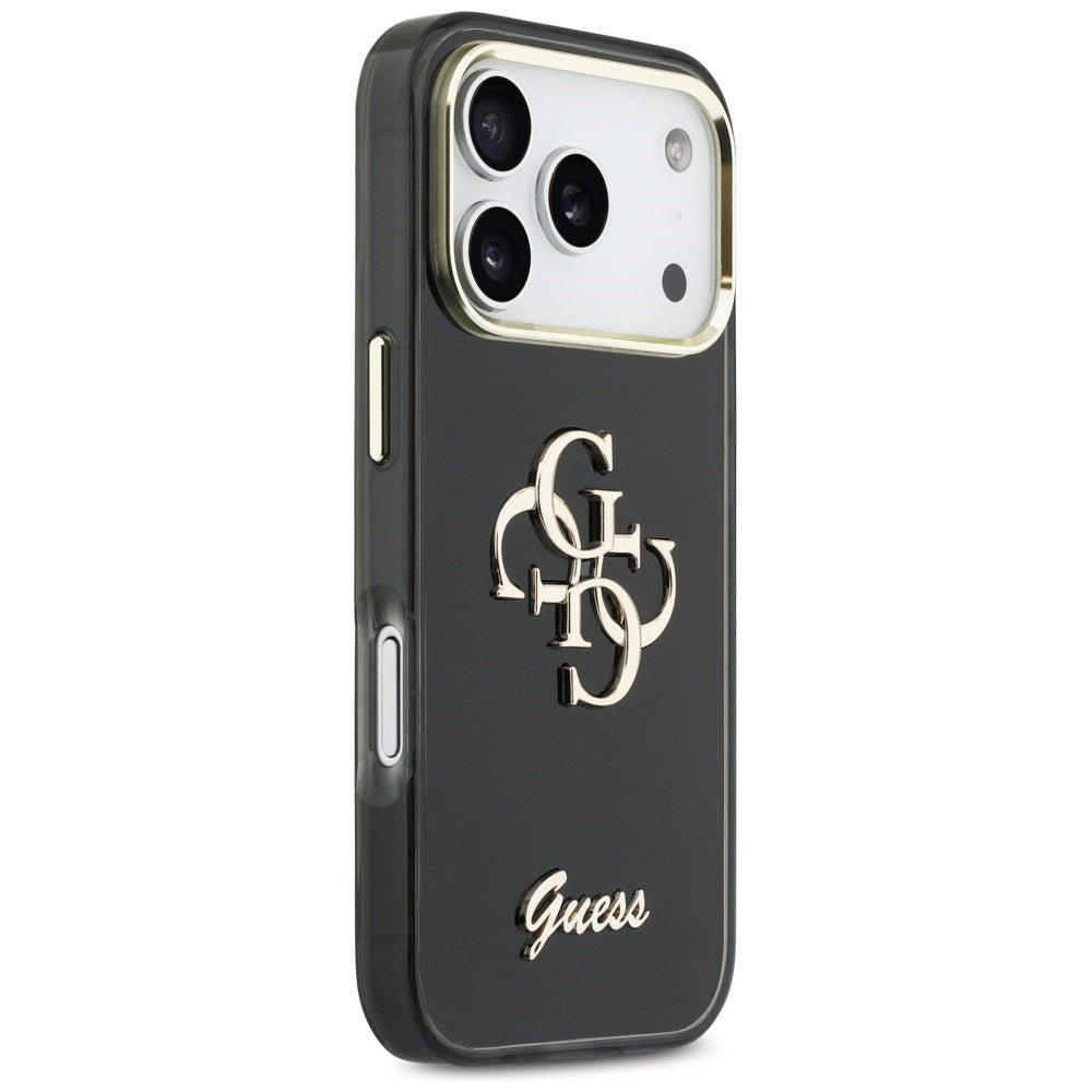 Guess iPhone 17 Pro Max - Σκληρή Θήκη με Πλαίσιο Σιλικόνης - IML 4G Script Metal - Black