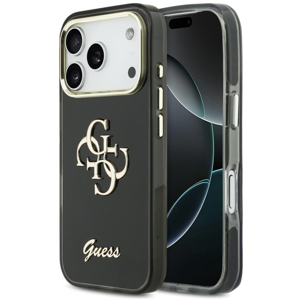 Guess iPhone 17 Pro Max - Σκληρή Θήκη με Πλαίσιο Σιλικόνης - IML 4G Script Metal - Black
