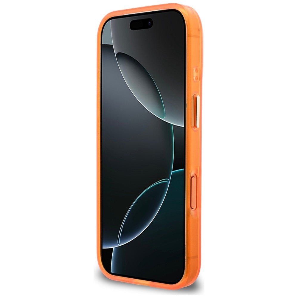 Guess iPhone 17 Pro Max - Σκληρή Θήκη με Πλαίσιο Σιλικόνης - IML 4G Script Metal - Orange