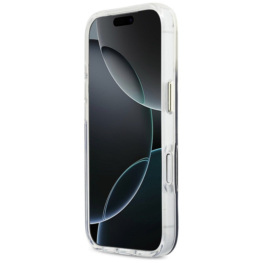 Guess iPhone 17 Pro Max - Σκληρή Θήκη με Πλαίσιο Σιλικόνης - IML Gradient Script Metal MagSafe - Black