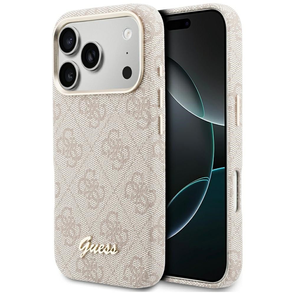 Guess iPhone 17 Pro Max - Σκληρή Θήκη με Πλαίσιο Σιλικόνης και MagSafe - 4G Script MagSafe - Pink