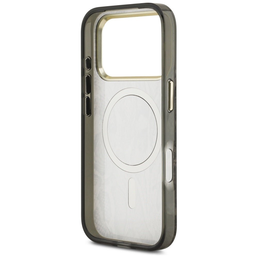 Guess iPhone 17 Pro Max - Σκληρή Θήκη με Πλαίσιο Σιλικόνης - Python Pattern MagSafe - Brown