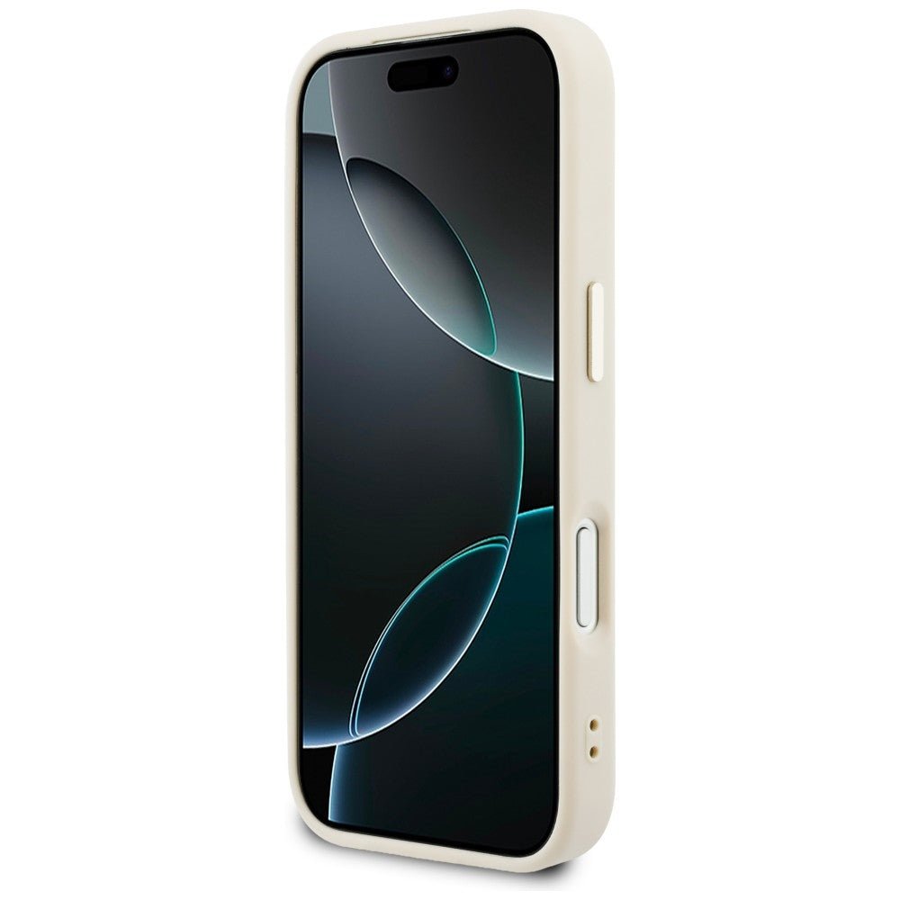 Guess iPhone 17 Pro Max - Θήκη με Επένδυση Συνθετικού Δέρματος - Perforated 4G MagSafe - Beige