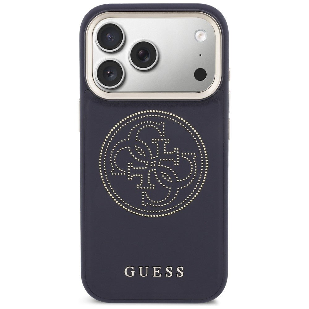 Guess iPhone 17 Pro Max - Θήκη με Επένδυση Συνθετικού Δέρματος - Perforated 4G MagSafe - Blue