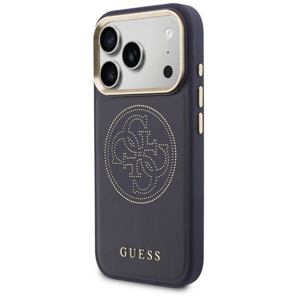 Guess iPhone 17 Pro Max - Θήκη με Επένδυση Συνθετικού Δέρματος - Perforated 4G MagSafe - Blue