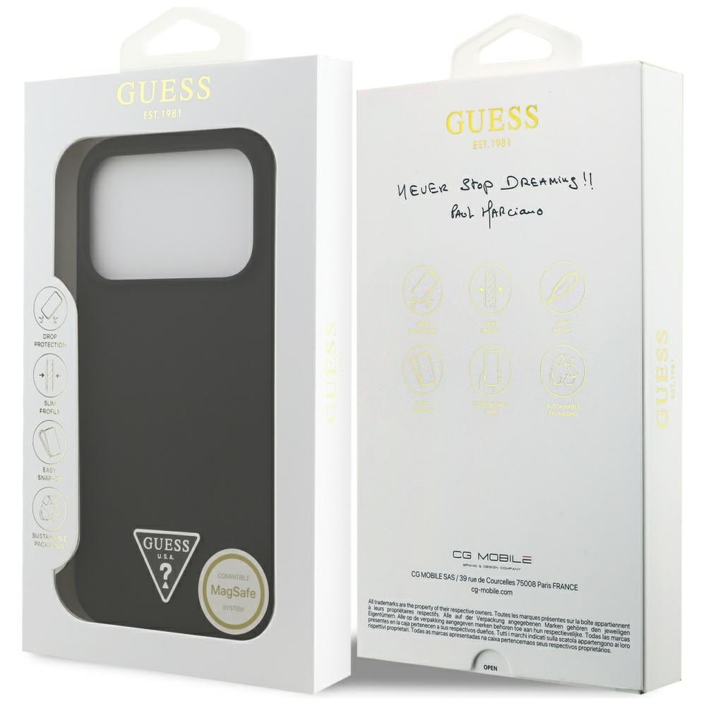 Guess iPhone 17 Pro Max - Θήκη Σιλικόνης με MagSafe - Silicone Triangle Logo MagSafe - Black