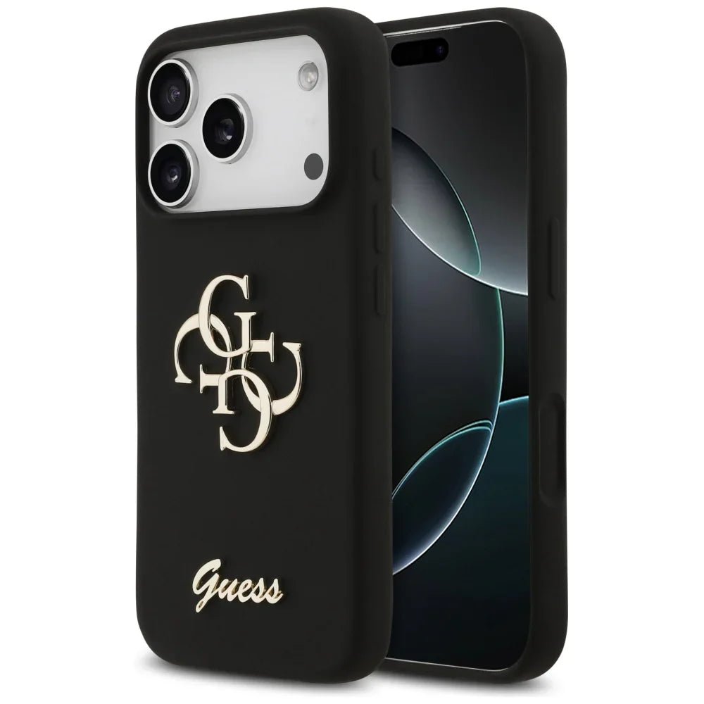 Guess iPhone 17 Pro - Silicone Big 4G Script - Σκληρή Θήκη Σιλικόνης - Black