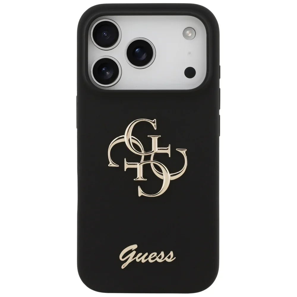 Guess iPhone 17 Pro - Silicone Big 4G Script - Σκληρή Θήκη Σιλικόνης - Black