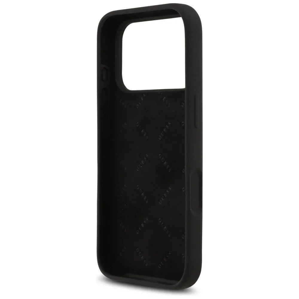 Guess iPhone 17 Pro - Silicone Big 4G Script - Σκληρή Θήκη Σιλικόνης - Black