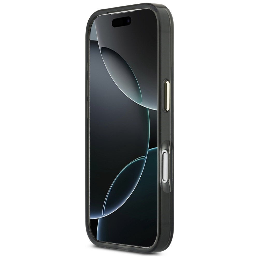 Guess iPhone 17 Pro - Σκληρή Θήκη με Πλαίσιο Σιλικόνης - IML 4G Script Metal - Black