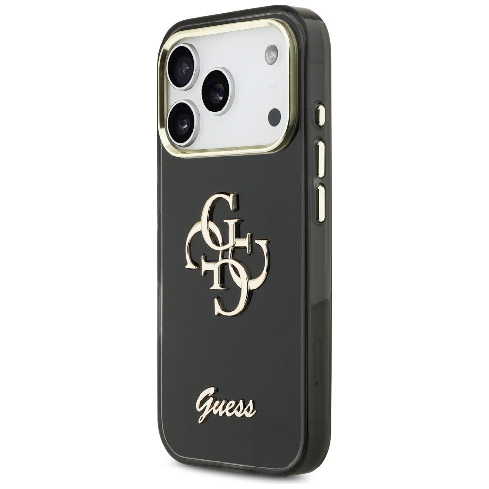 Guess iPhone 17 Pro - Σκληρή Θήκη με Πλαίσιο Σιλικόνης - IML 4G Script Metal - Black