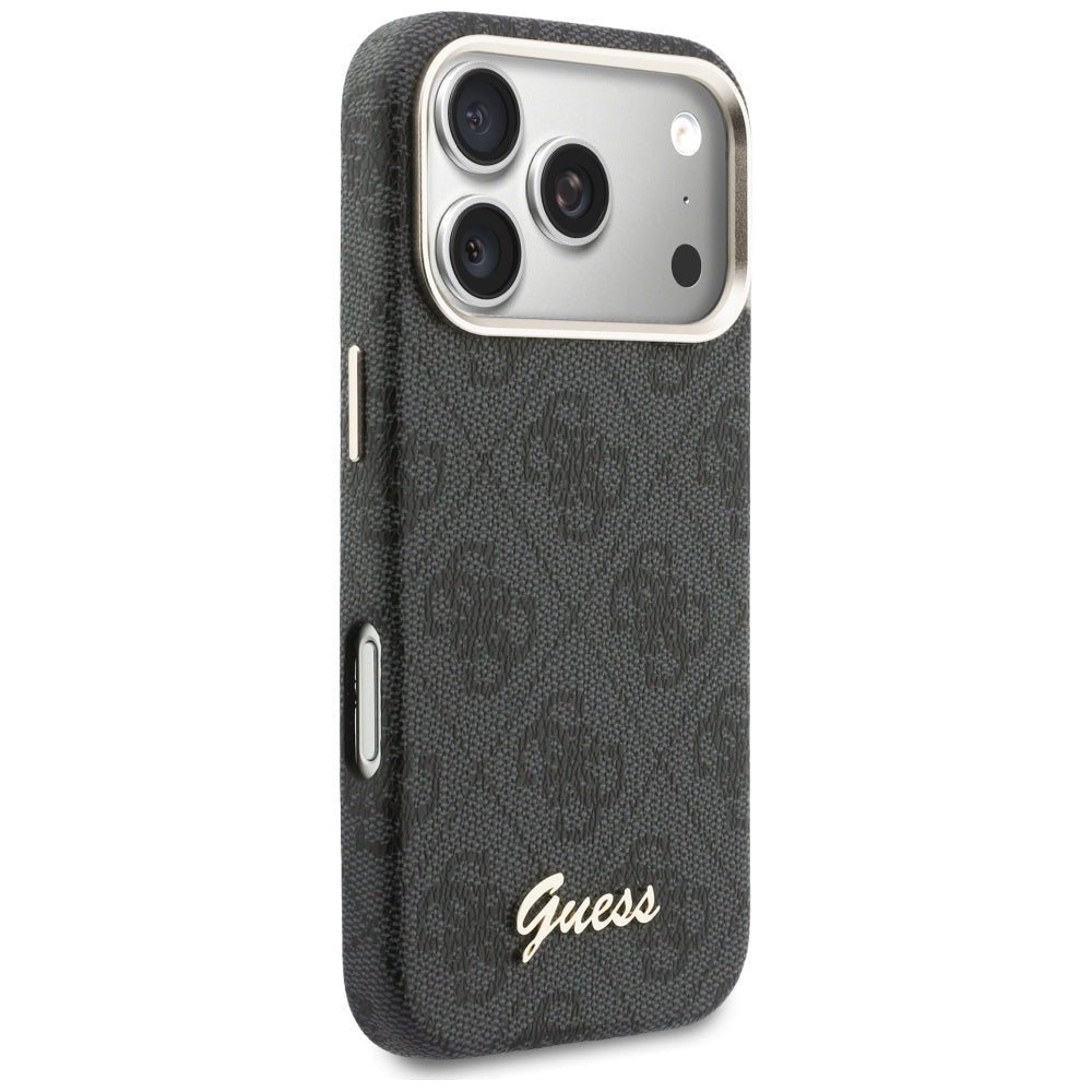 Guess iPhone 17 Pro - Σκληρή Θήκη με Πλαίσιο Σιλικόνης και MagSafe - 4G Script MagSafe - Black