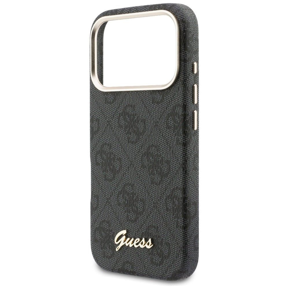 Guess iPhone 17 Pro - Σκληρή Θήκη με Πλαίσιο Σιλικόνης και MagSafe - 4G Script MagSafe - Black
