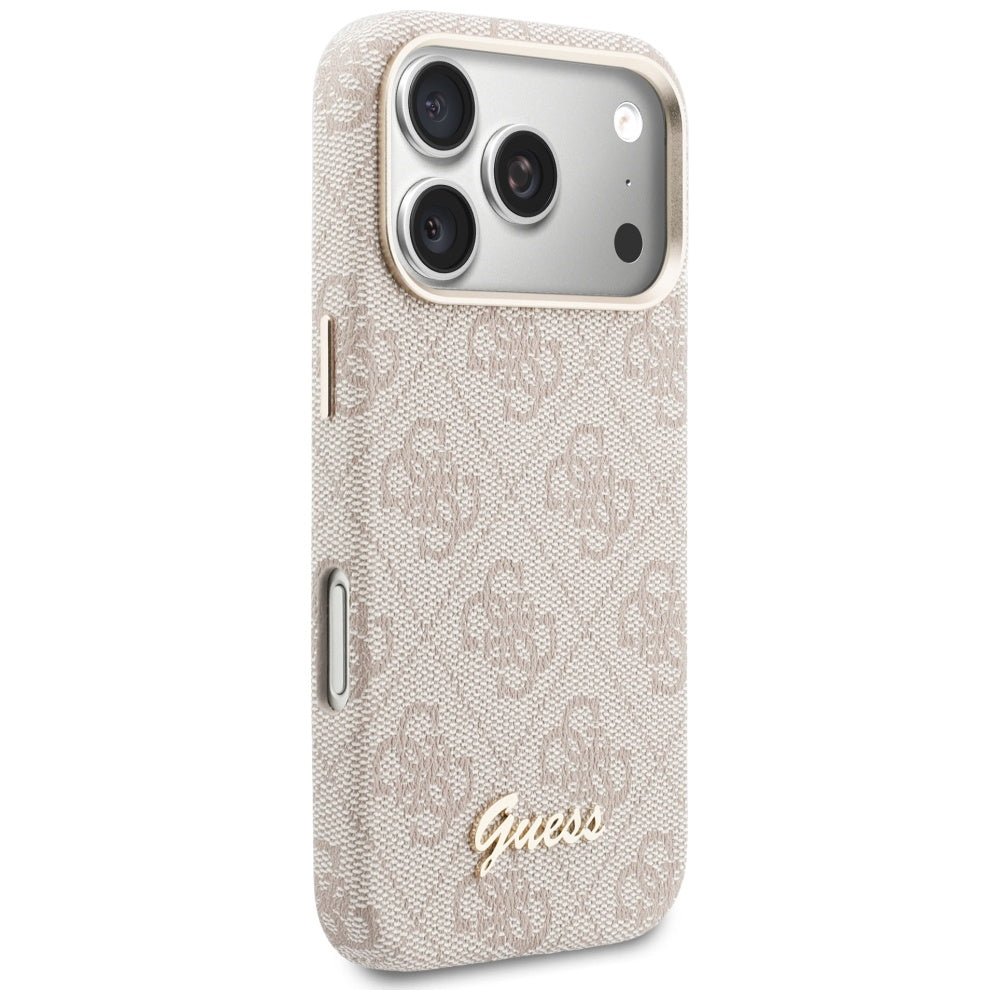 Guess iPhone 17 Pro - Σκληρή Θήκη με Πλαίσιο Σιλικόνης και MagSafe - 4G Script MagSafe - Pink