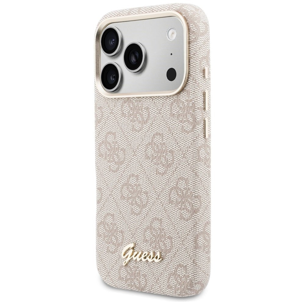Guess iPhone 17 Pro - Σκληρή Θήκη με Πλαίσιο Σιλικόνης και MagSafe - 4G Script MagSafe - Pink