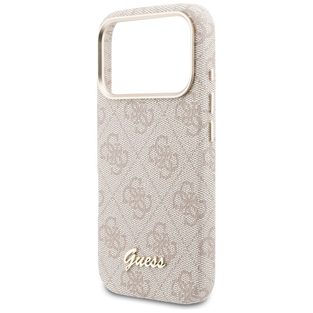 Guess iPhone 17 Pro - Σκληρή Θήκη με Πλαίσιο Σιλικόνης και MagSafe - 4G Script MagSafe - Pink