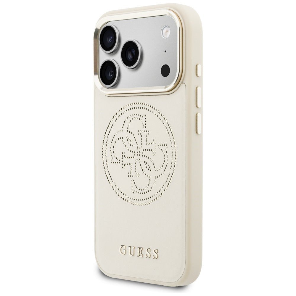 Guess iPhone 17 Pro - Θήκη με Επένδυση Συνθετικού Δέρματος - Perforated 4G MagSafe - Beige